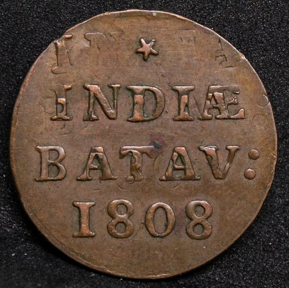 1 Duit 1808. West-Friesland. KM#?76a. Double Struck Error