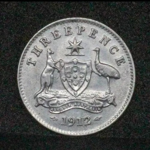 1912 Australia 3 pence EF George V. KM-24 key date