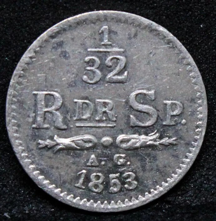 1/32 Riksdaler Specie 1853 - Oscar I. KM-681 UNC