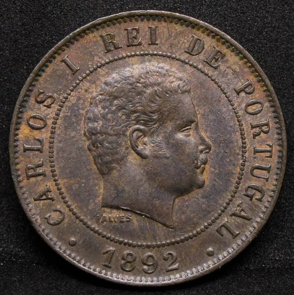 20 reis 1892, Portugal Carlos I. KM-533 UNC