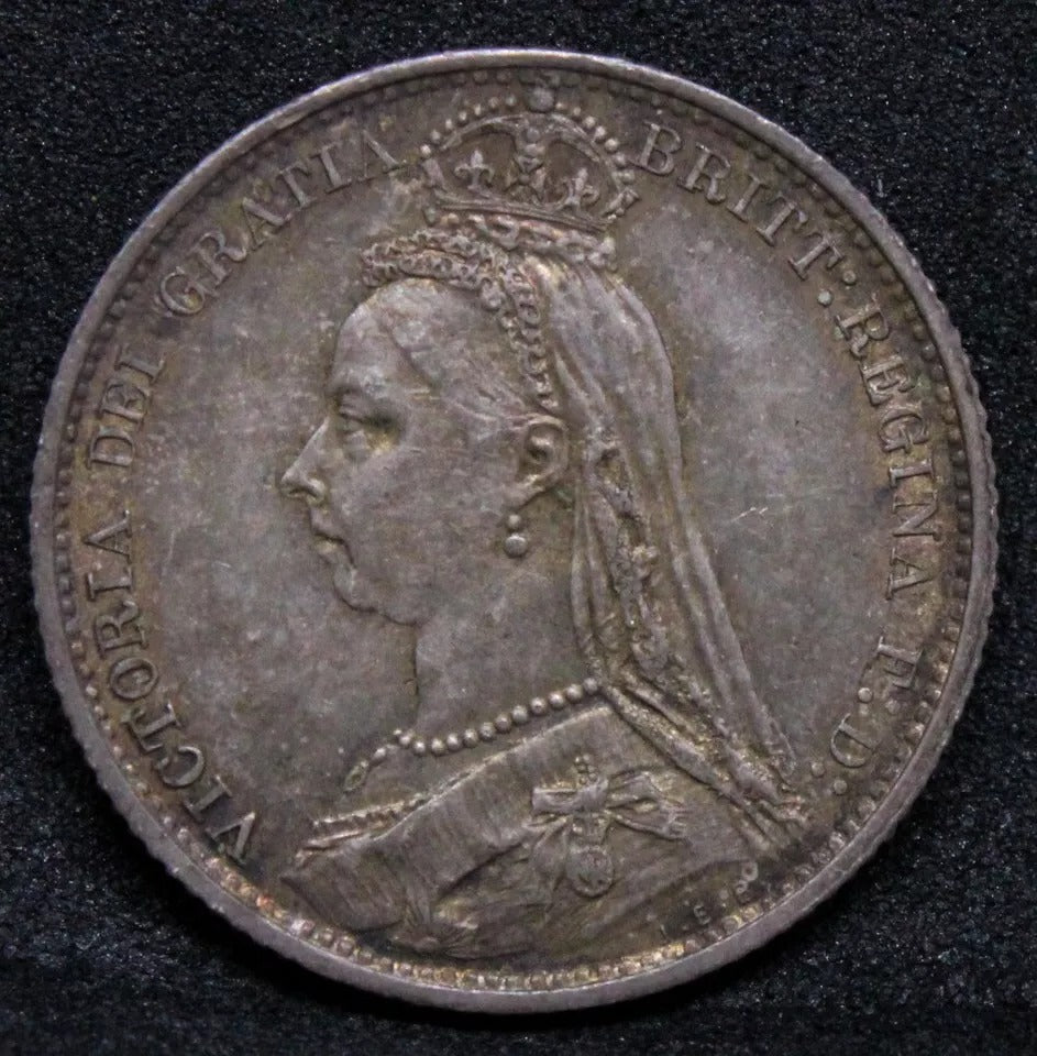 1887 withdrawn 6 (six) pence. Queen Victoria. UNC #2