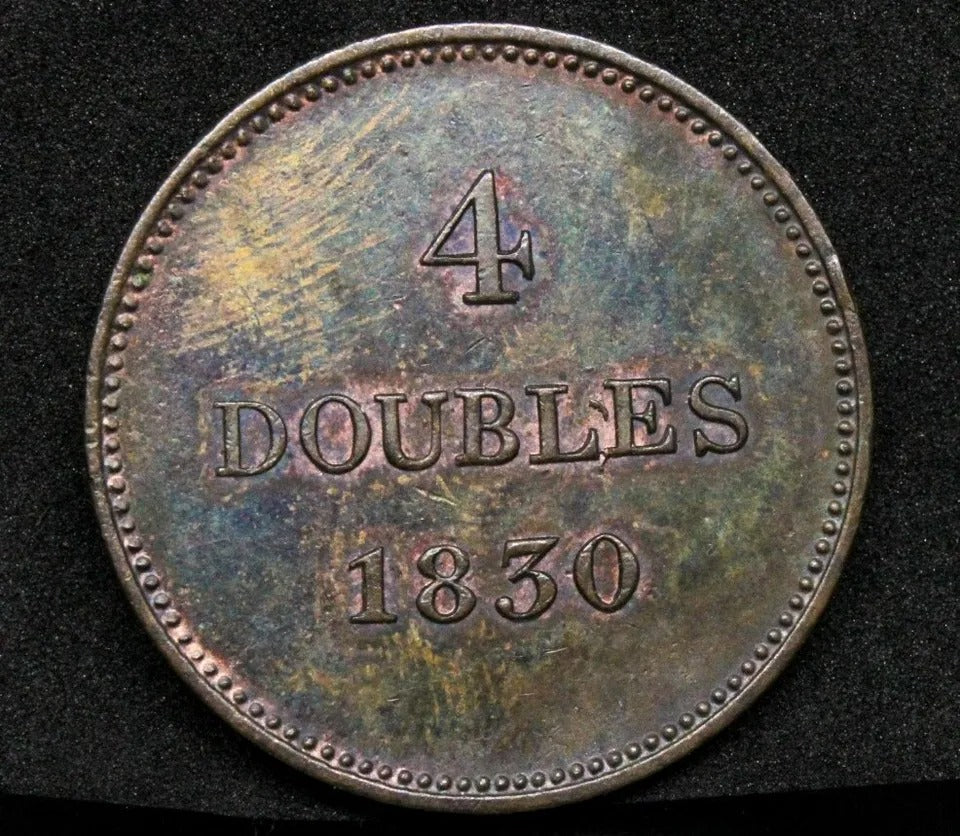 1830 4 Doubles, Guernsey. KM-2 UNC With Great Colour