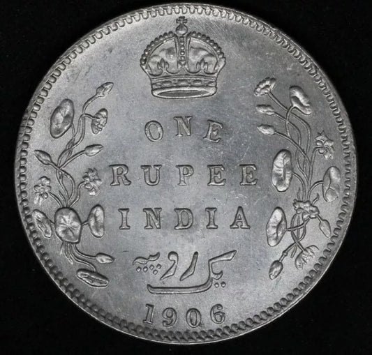 1906 India-British Rupee George V KM 508 UNC