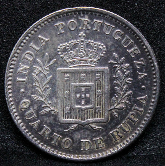 1881 ¼ Rupia - Luíz I (Calcutta) - Portuguese India .KM-310. EF