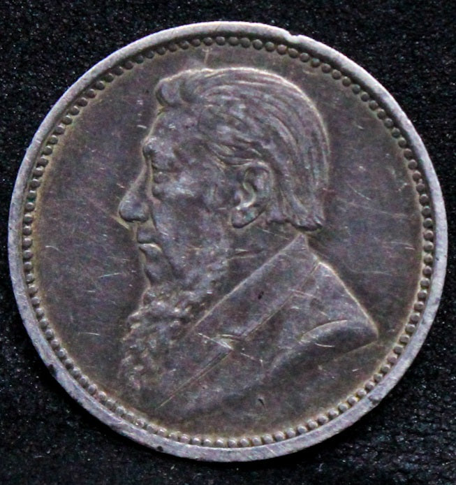 1896 south africa 3 pence. silver coin. KM-3