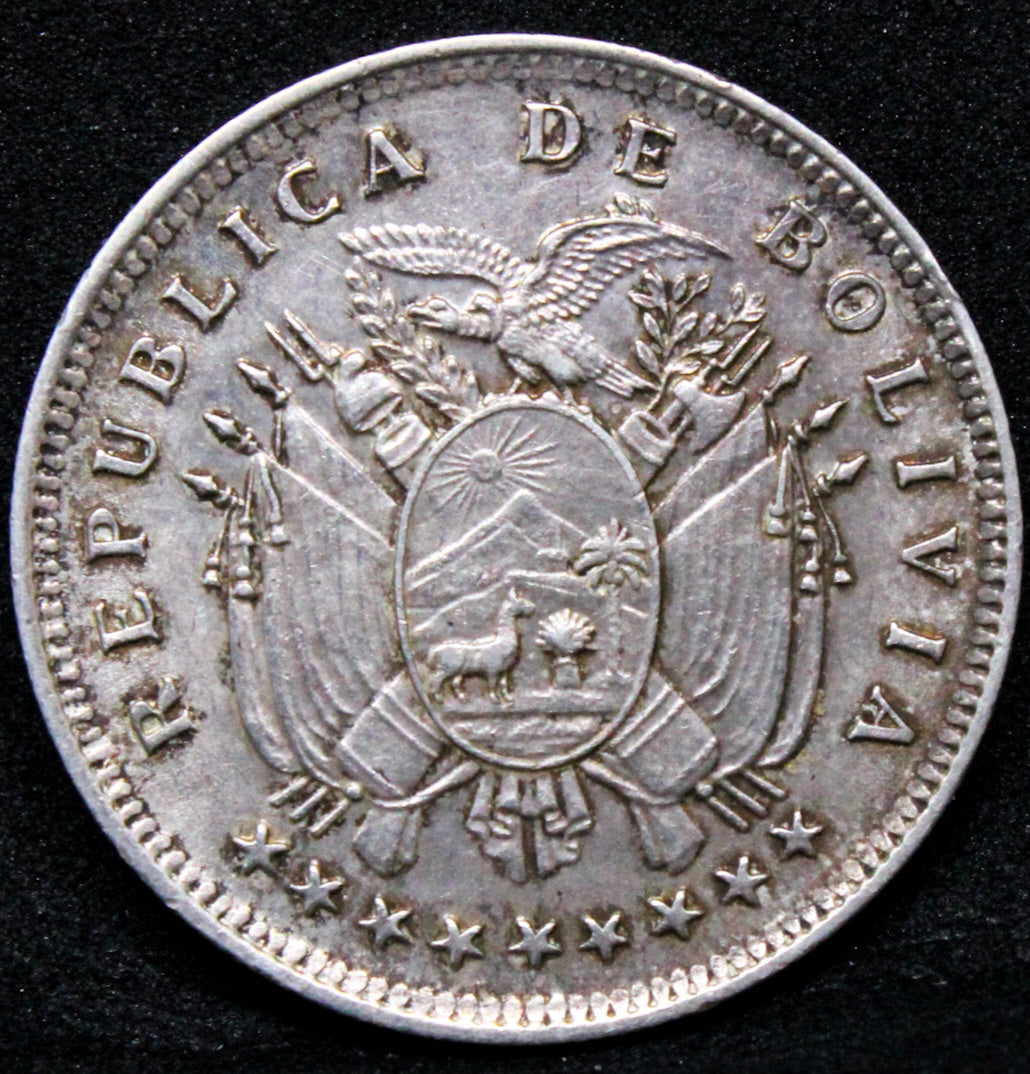 1909 bolivia 20 Centavos. KM-176. UNC