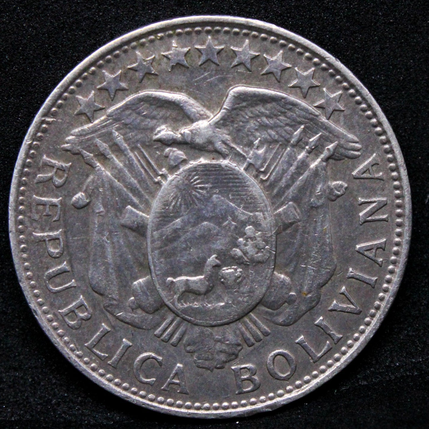 1902 bolivia 50 Centavos. KM-175.1. UNC