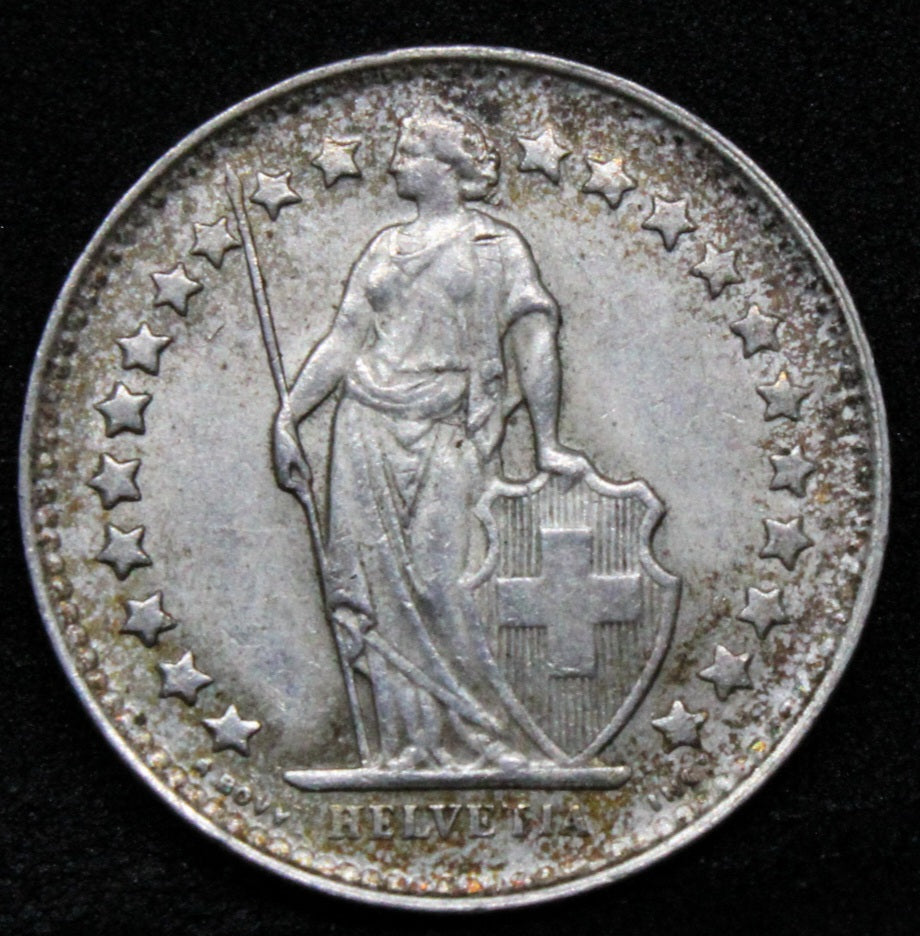1952 Switzerland 1/2 Franc KM# 23. EF