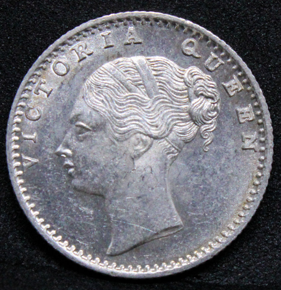 1840.(C) British- INDIA 1/4 RUPEE, Queen Victoria .NGC MS 63