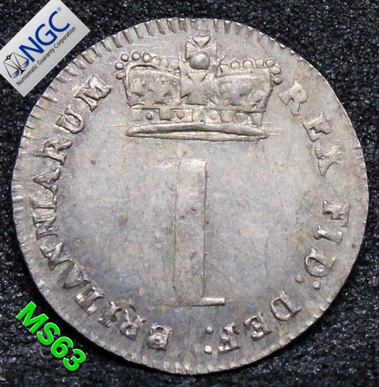 1820 G.BRITAIN PENNY MAUNDY George III .NGC MS 63