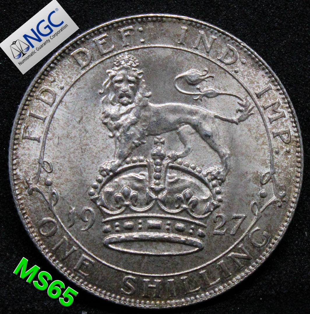 1 Shilling 1927, King George V Great Britain. S.4023 UNC NGC MS65