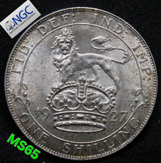 1 Shilling 1927, King George V Great Britain. S.4023 UNC NGC MS65