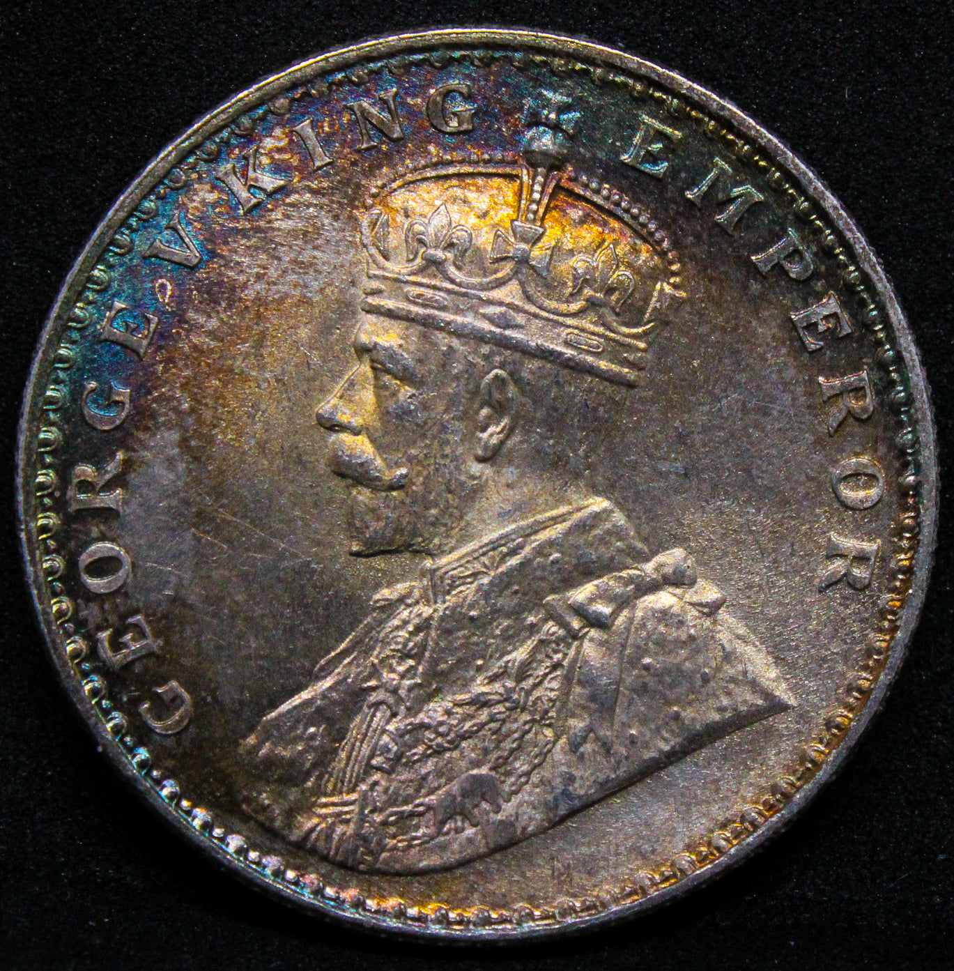 1911(B) BRITISH-INDIA RUPEE , George V .NGC MS 64