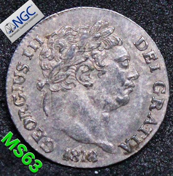 1818 G.BRITAIN PENNY MAUNDY .NGC MS 63