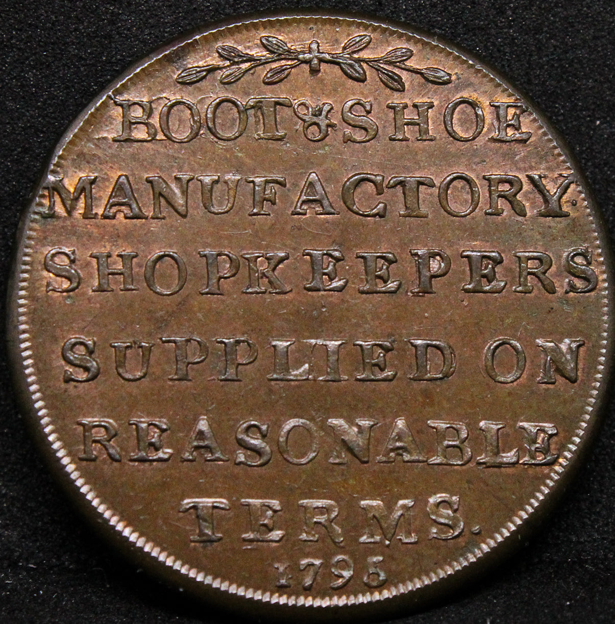 1795 G.BRIT D&H-323 1/2 PENNY MIDDLESEX - HATFIELD'S E: PLAIN TOKEN .NGC MS 63 BN