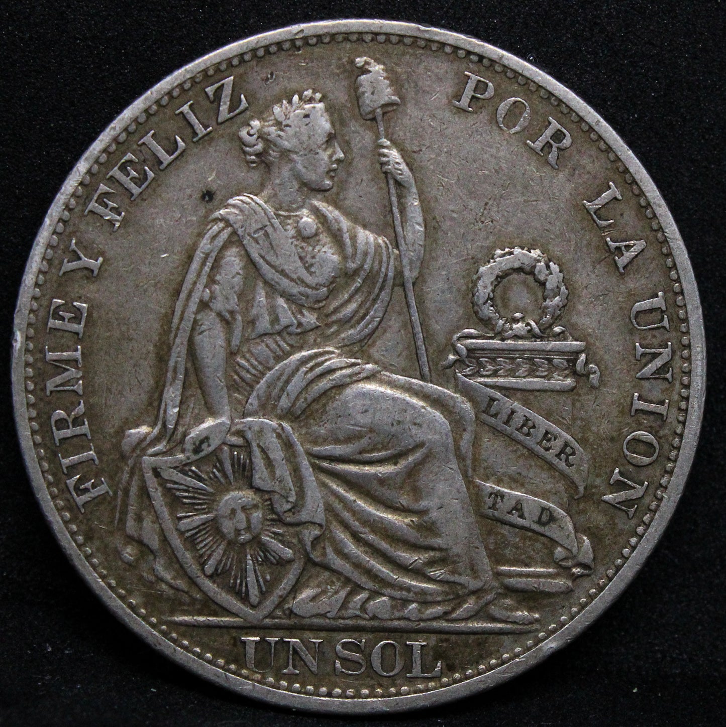 1893 3/8 TF PERU SOL .NGC XF 40
