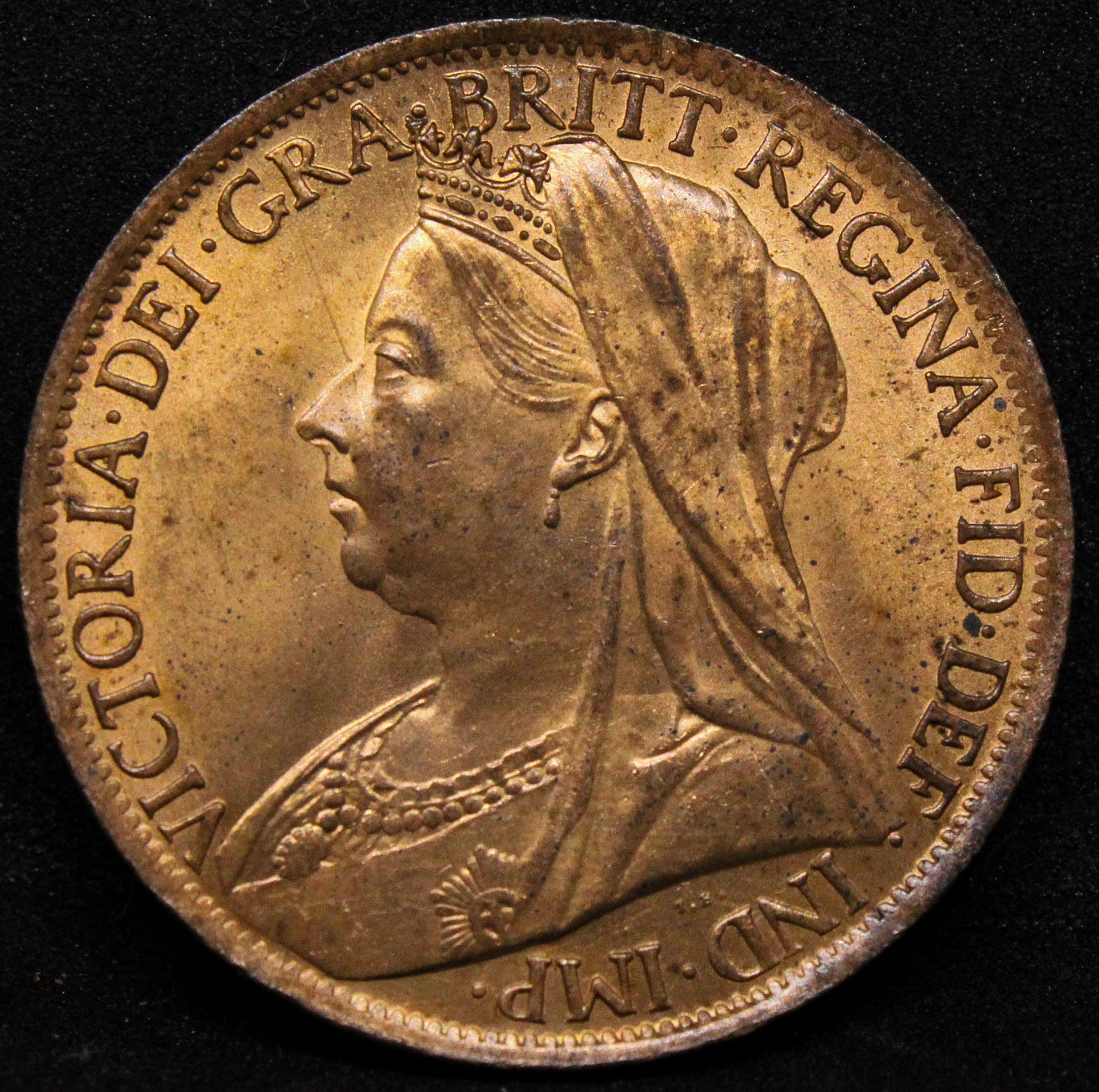 1901 G.BRITAIN PENNY Queen Victoria .NGC MS 63 RB