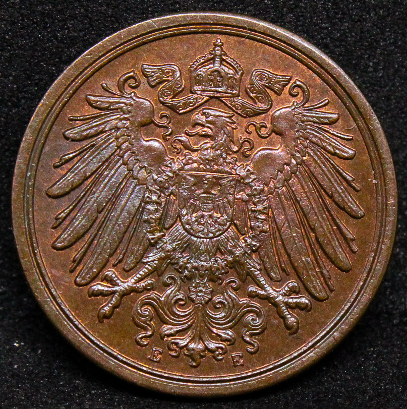 1911 E GERMANY 1 PFENNIG .NGC MS 64 BN TOP POP