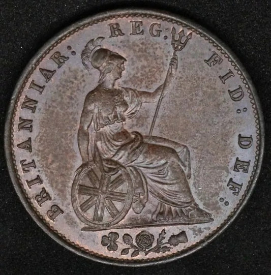 1853 1/2 Penny Britain, Queen Victoria, UNC