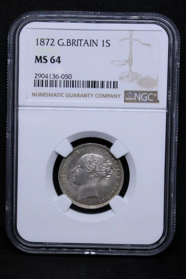 1 Shilling 1872, Queen Victoria. S.3906A. NGC MS64. BU