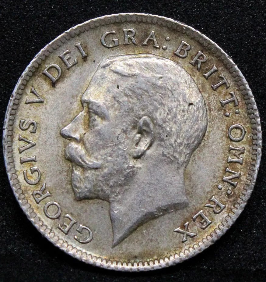 1911 6 (Six) Pence, George V, UNC silver coin