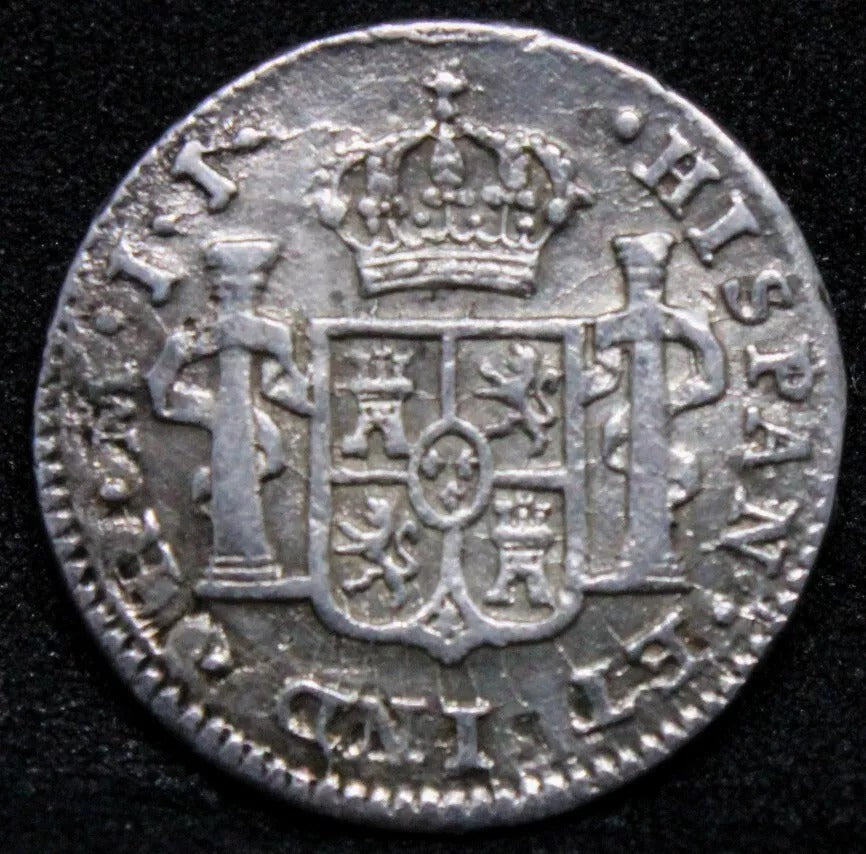 1/2 Real 1816 M IJ. Mexico Mint, Ferdinand VII. KM-73. GVF, die clash REV