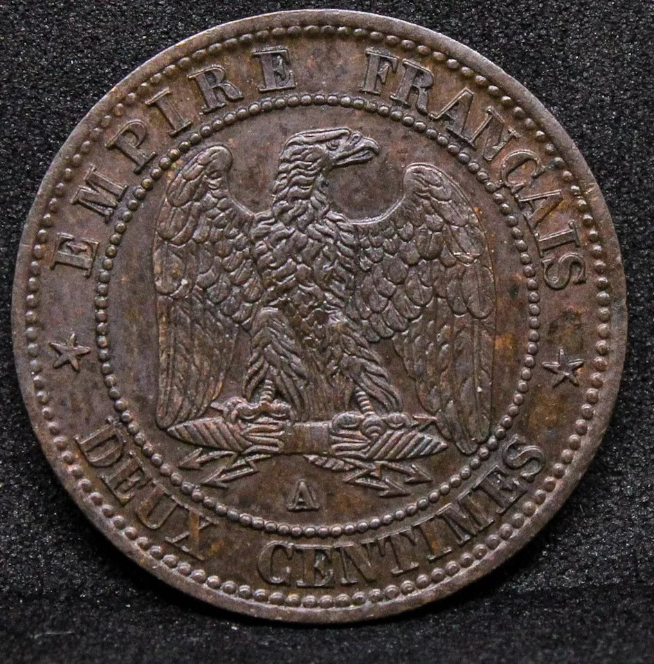 1853-A Deux/2 Centimes - Napoleon III - France UNC, chocolate tone