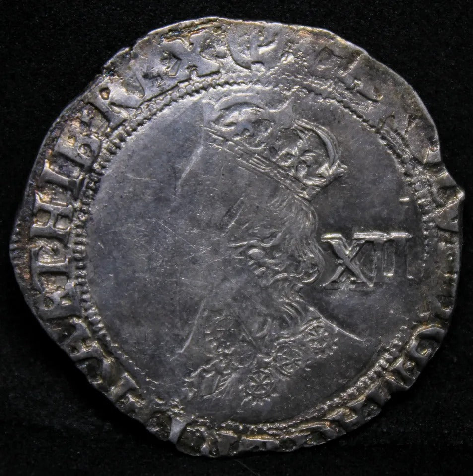 Charles hammered silver shilling, Tower mint (under Parliament) MM-(P) S.2800