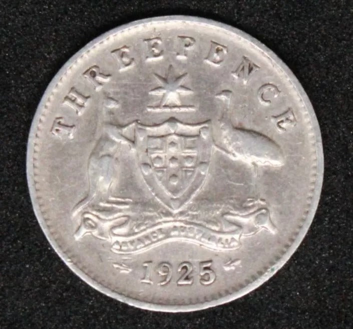 1925 Australia 3 pence George V.