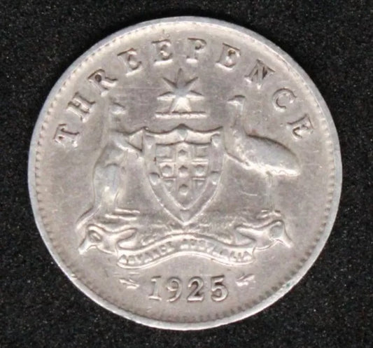 1925 Australia 3 pence George V.