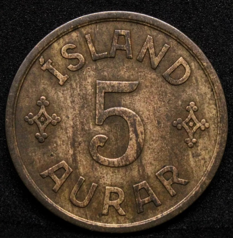 5 Aurar 1931 Iceland, KM# 7.1 Christian X.Bronze Coin
