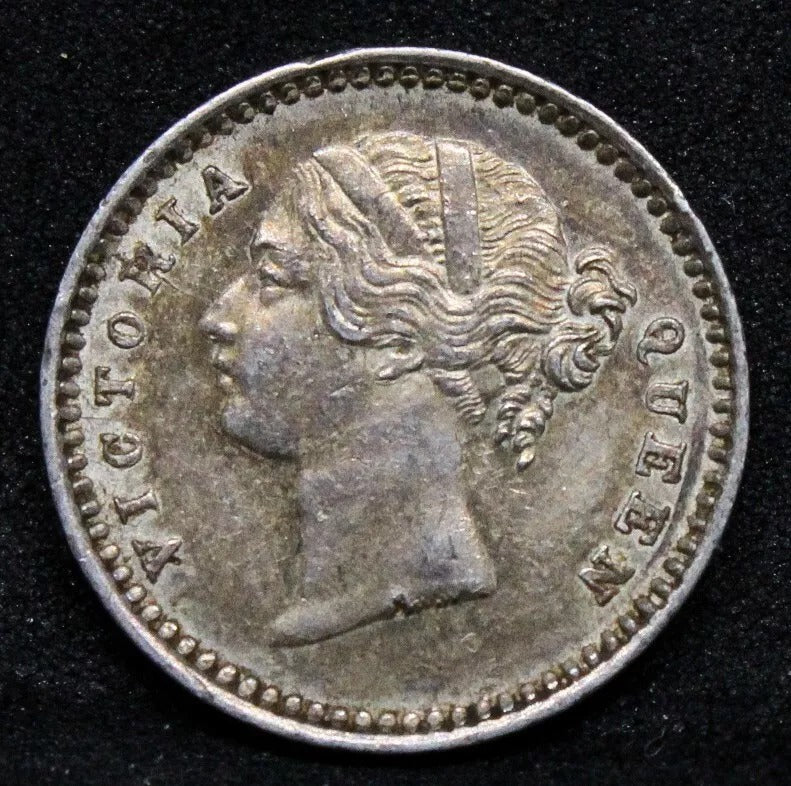 2 Annas 1841. British India- Queen Victoria. KM-460. aUNC