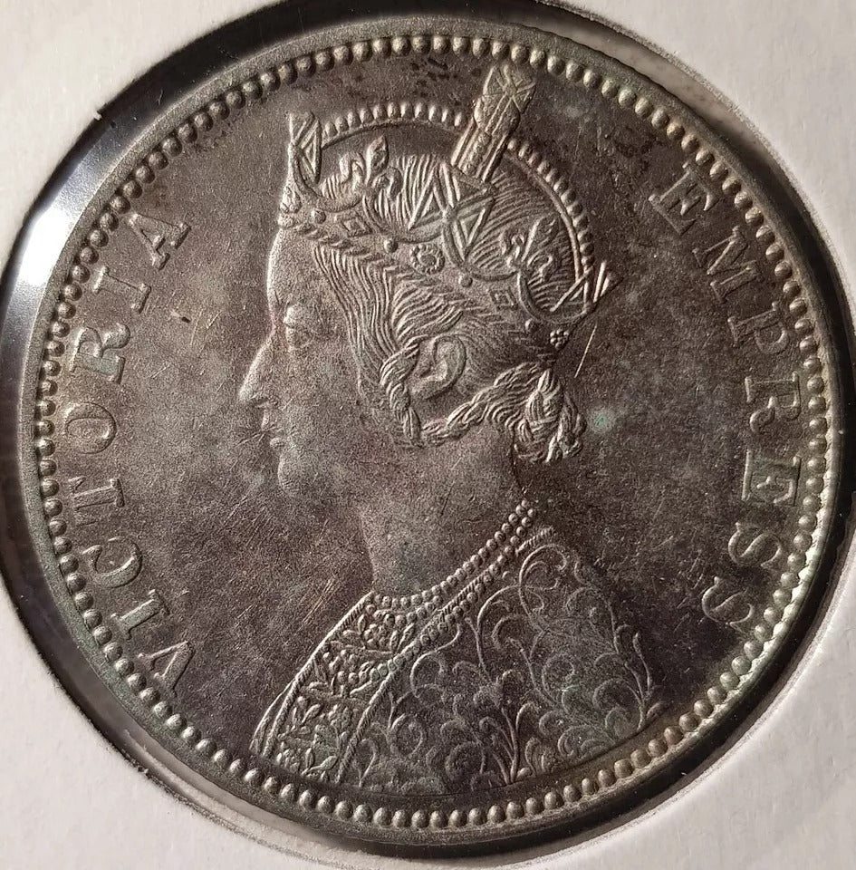 1890-B India-British Rupee Victoria KM 492 UNC