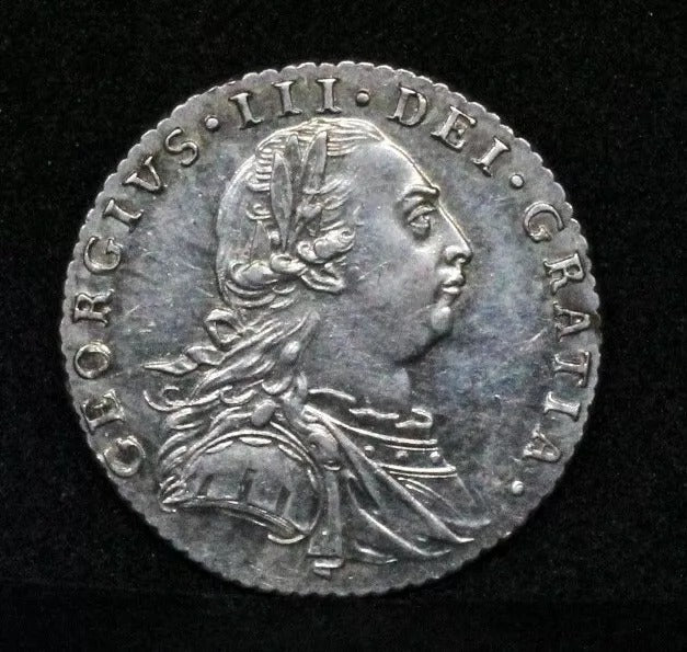 1787 6 pence six pence George III gEF