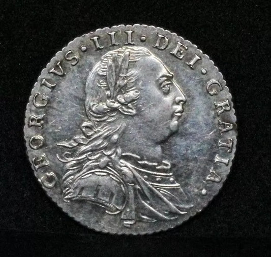 1787 6 pence six pence George III gEF