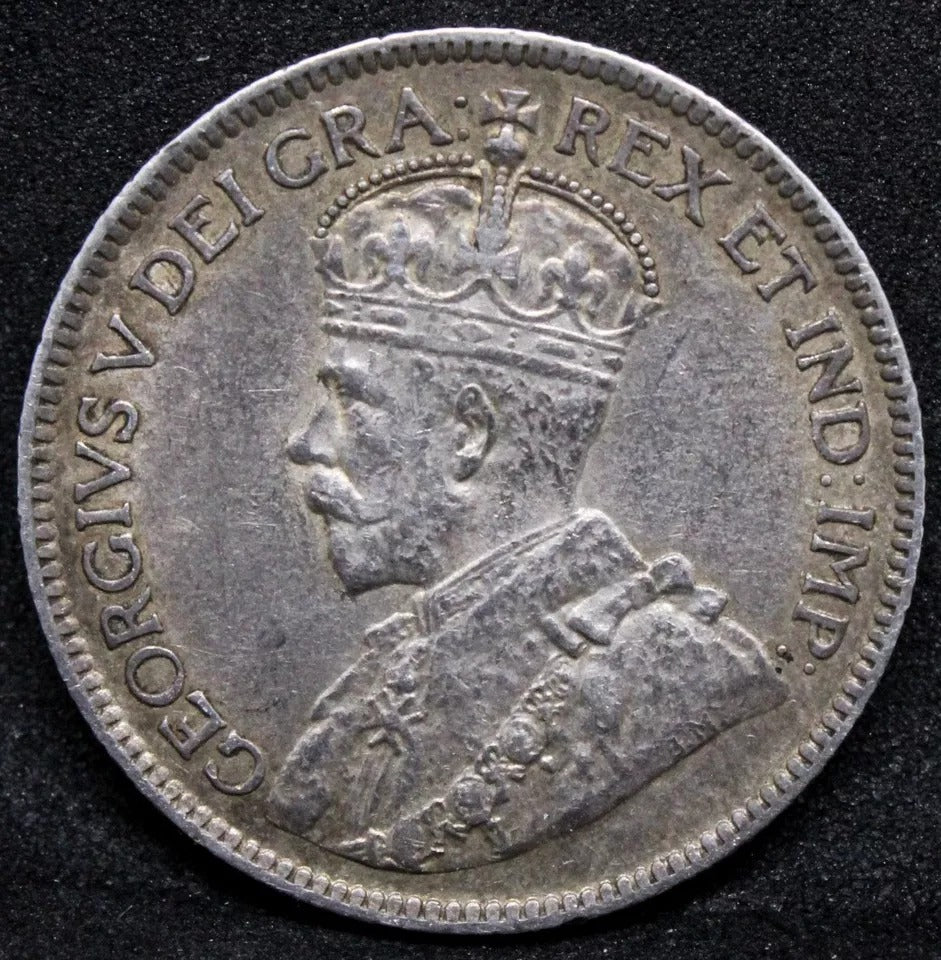 25 Cents 1917-C, Newfoundland. King George V. KM-17. EF
