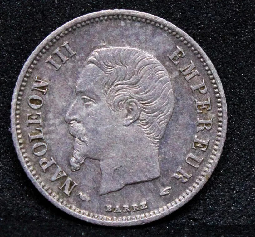 1854-A France 20 Centimes, Napoleon III, KM-778.1 UNC
