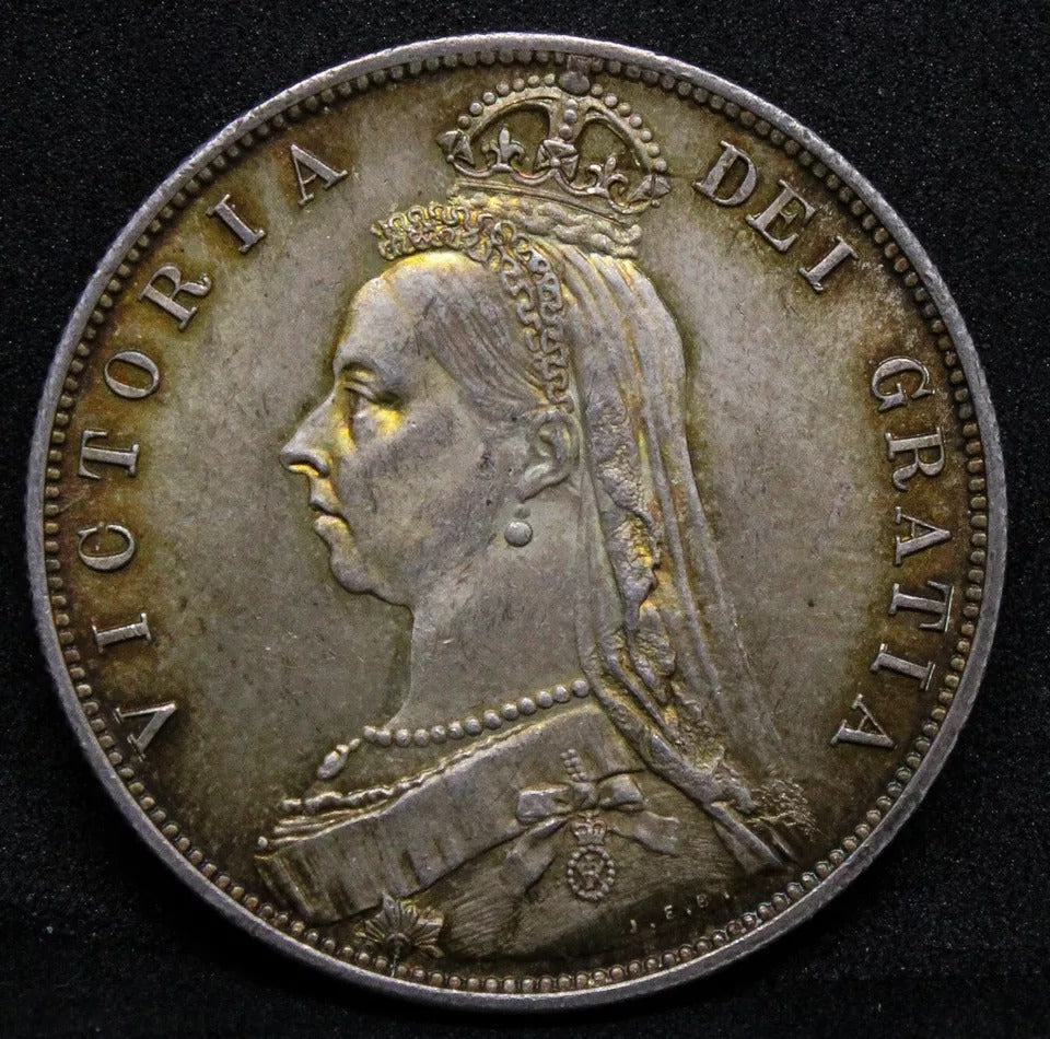 1/2 Crown 1887, Victoria Jubilee Portrait. S.3925. UNC NGC MS64