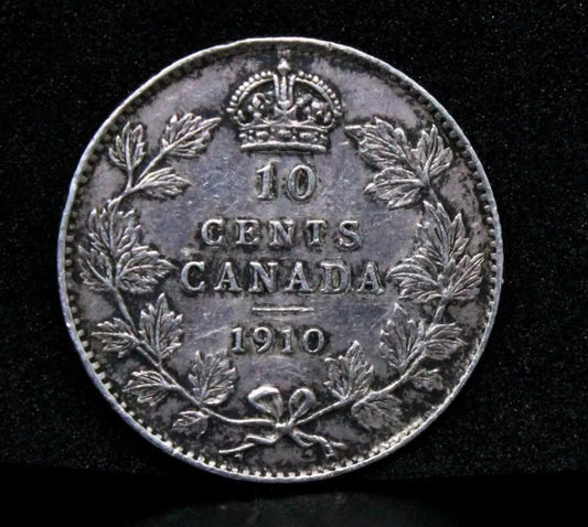 1910 Canada 10 Cents, King Edward VII. KM-10, aEF