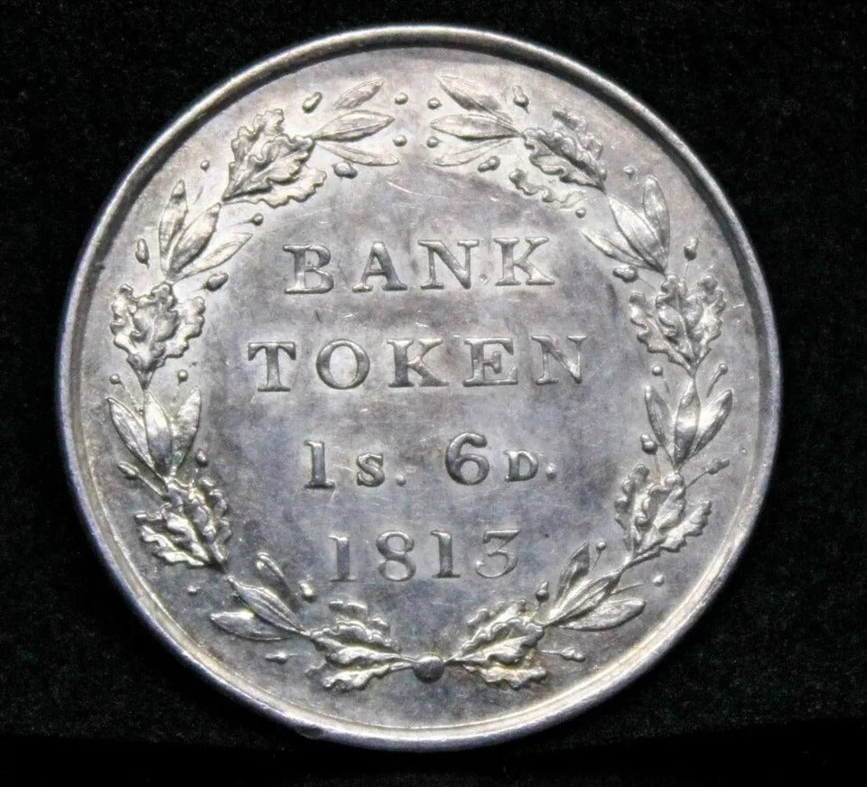 1813 1 Shilling 6 Pence Silver Token, George III. UNC KM-TN3