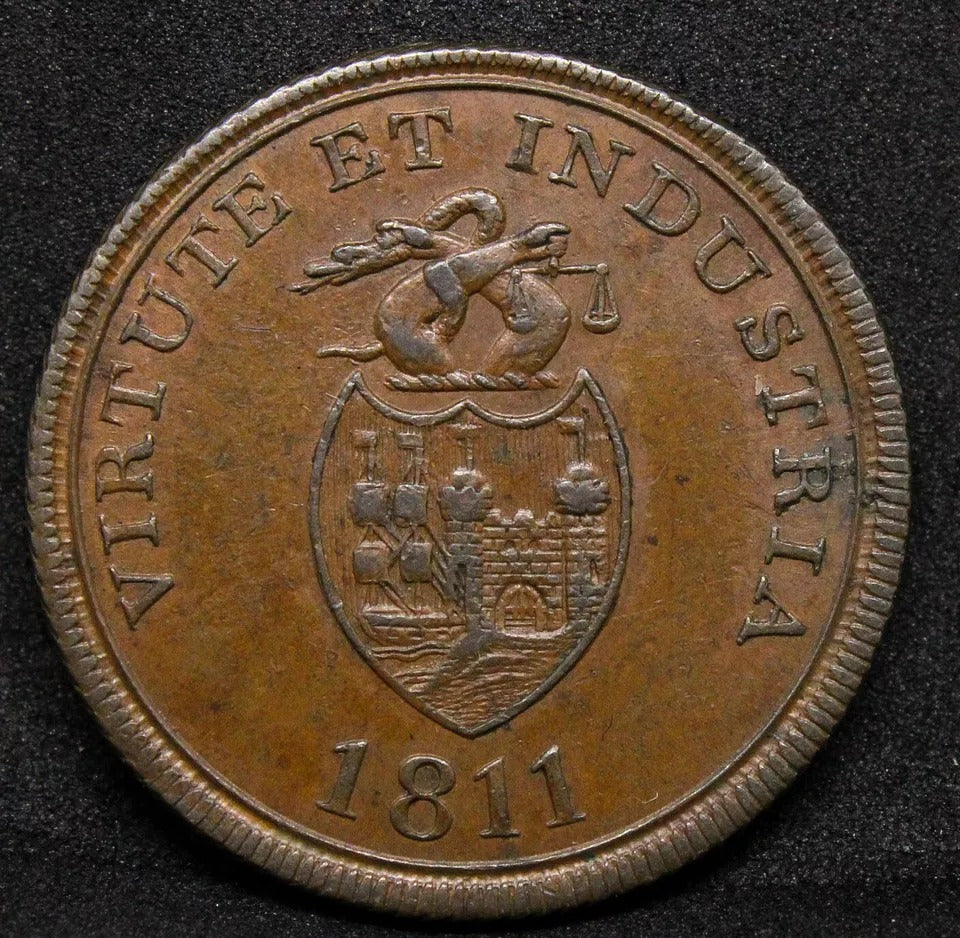 1811 Bristol Half Penny 1/2 Token British Coin B.B & Co token