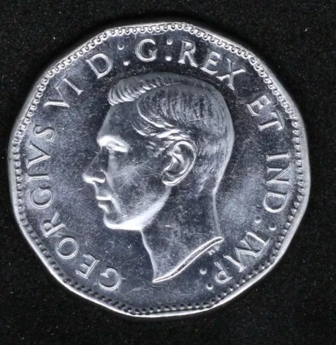1945 Canada 5 Cents George VI KM 40a UNC #2