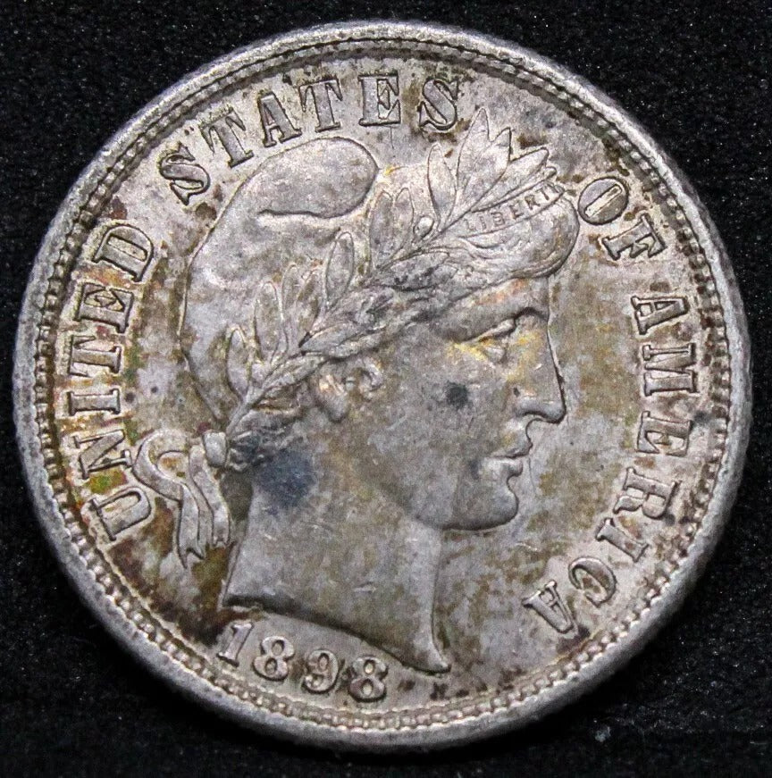 1 Dime 1898-S . United States Silver (USA) Coin. Higher Grade-UNC