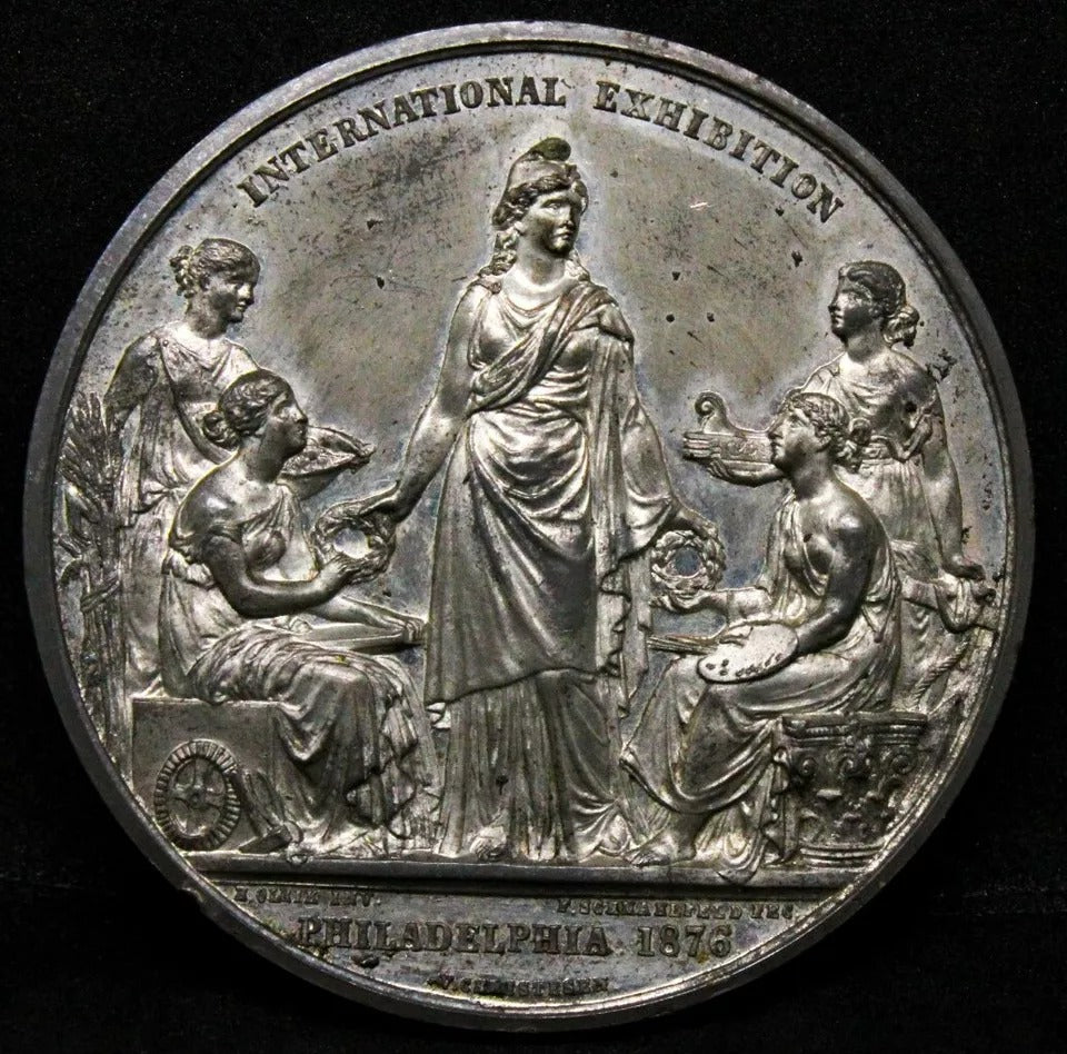 USA Centennial Exhibition, Philadelphia 1876 Danish Medal White Metal Baker 427B