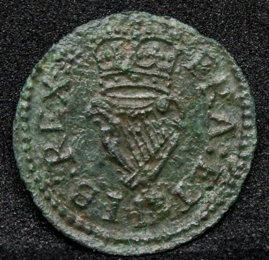 charles richmond copper farthing, 1625-34. MM.rose