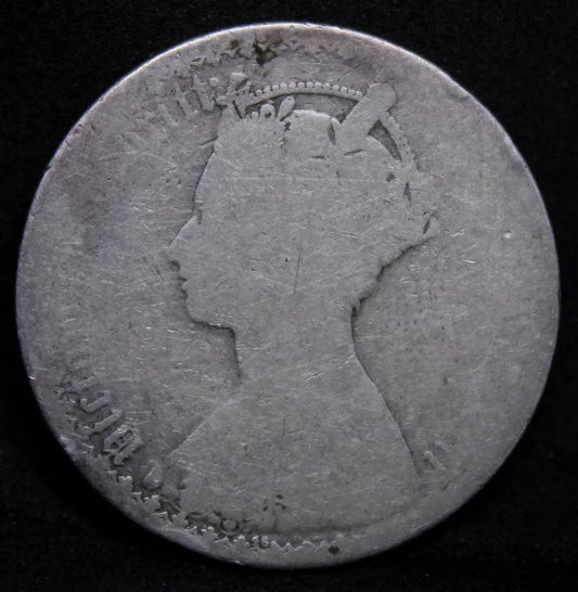 1 Florin Gothic Portrait, 1872, die 46 Queen Victoria. S.3901
