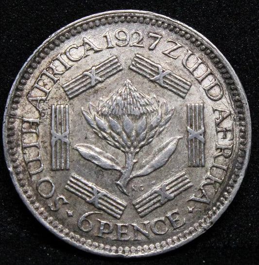 6 pence 1927, South Africa. George V. KM-16.1