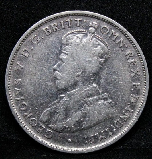 1923 Florin/2 Shillings Australia, George V. VF, Rare Date KM-27
