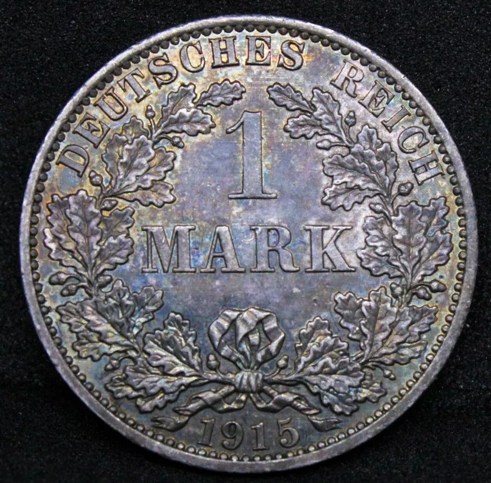 1 Mark 1915 -A German Empire. Wilhelm II. KM-14 UNC +colour #2