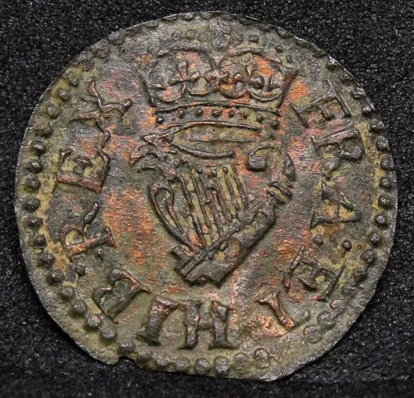 Charles Richmonde Farthing. 1625-1649. MM > Horseshoe, rare MM
